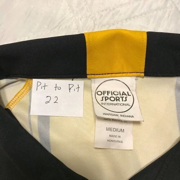 Official‎ Sports NISOA Yellow Jersey Referee Shirt Short Sleeve Size M - Picture 5 of 5